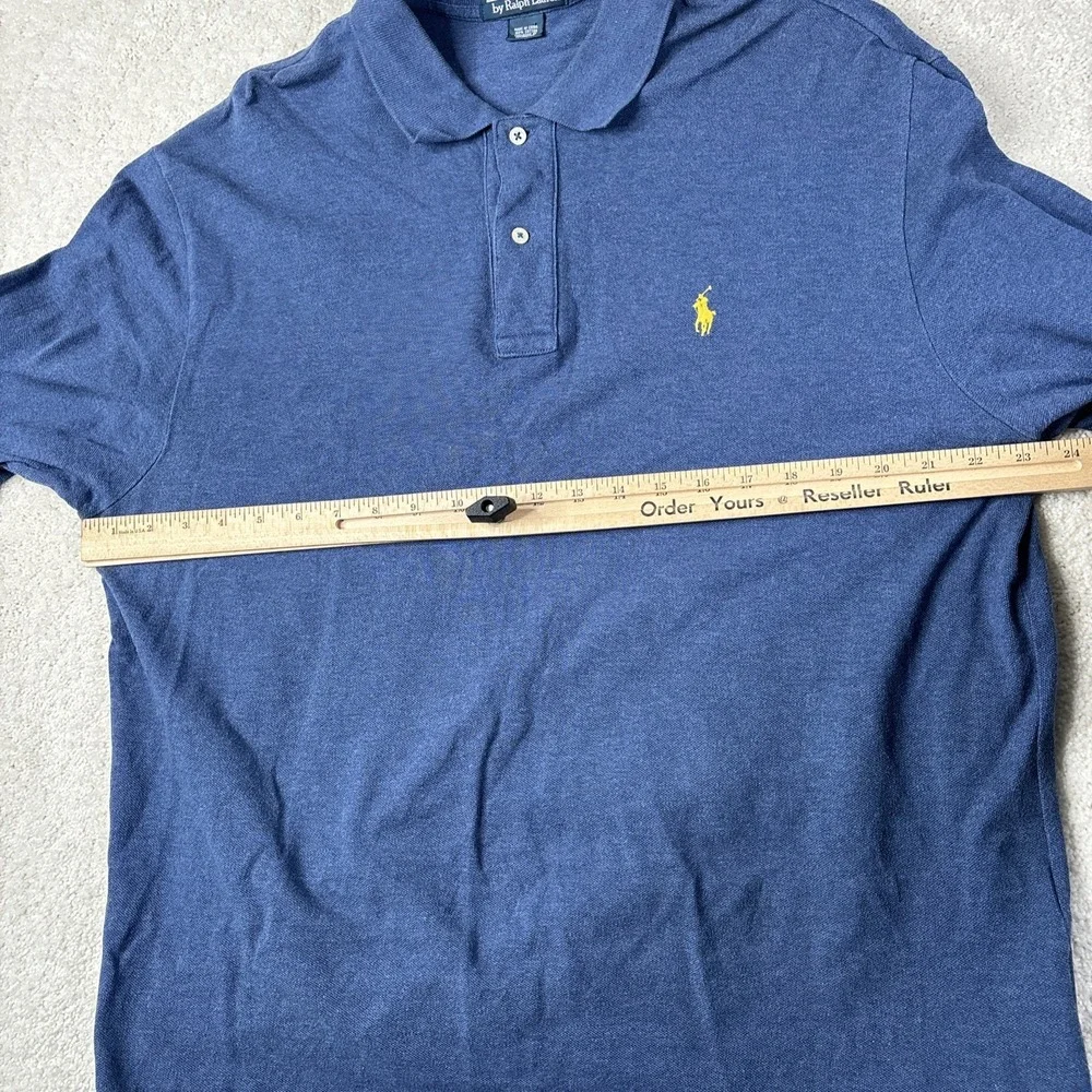 Polo Ralph Lauren Henley Polo Shirt Men's Size XL Blue Cotton Button Preppy
